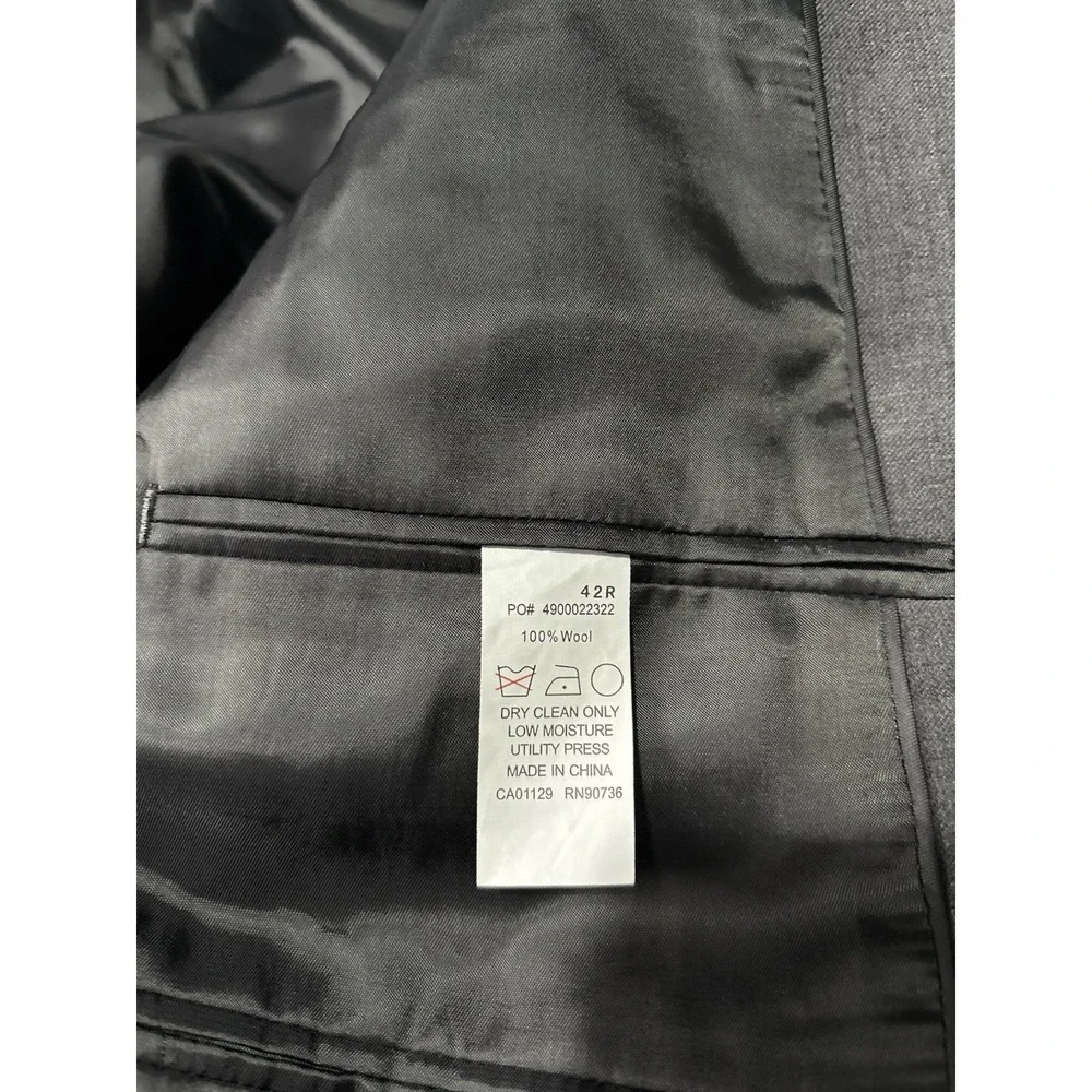 Michael Kors Mens Gray Wool‎ Blazer Jacket Size 42R 2 Button Business Formal